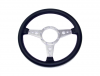 Steering Wheel - 14" Black Leather, Aluminum Spoked